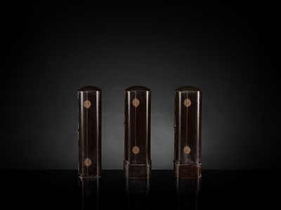 Lot 135 - YAMAMOTO MOSUKE: A HIGHLY IMPORTANT COMPLETE SET OF 33 ‘THE SAIGOKU KANNON PILGRIMAGE ‘GOLD LACQUER ZUSHI (PORTABLE BUDDHIST SHRINES), DATED 1854