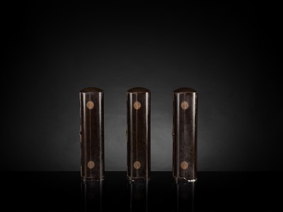 Lot 135 - YAMAMOTO MOSUKE: A HIGHLY IMPORTANT COMPLETE SET OF 33 ‘THE SAIGOKU KANNON PILGRIMAGE ‘GOLD LACQUER ZUSHI (PORTABLE BUDDHIST SHRINES), DATED 1854
