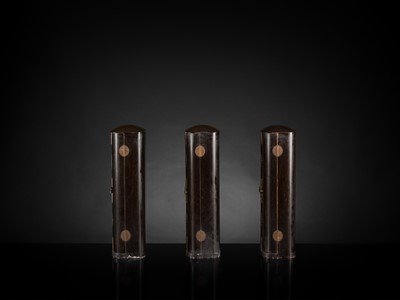 Lot 135 - YAMAMOTO MOSUKE: A HIGHLY IMPORTANT COMPLETE SET OF 33 ‘THE SAIGOKU KANNON PILGRIMAGE ‘GOLD LACQUER ZUSHI (PORTABLE BUDDHIST SHRINES), DATED 1854
