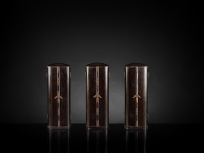 Lot 135 - YAMAMOTO MOSUKE: A HIGHLY IMPORTANT COMPLETE SET OF 33 ‘THE SAIGOKU KANNON PILGRIMAGE ‘GOLD LACQUER ZUSHI (PORTABLE BUDDHIST SHRINES), DATED 1854