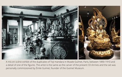 Lot 135 - YAMAMOTO MOSUKE: A HIGHLY IMPORTANT COMPLETE SET OF 33 ‘THE SAIGOKU KANNON PILGRIMAGE ‘GOLD LACQUER ZUSHI (PORTABLE BUDDHIST SHRINES), DATED 1854