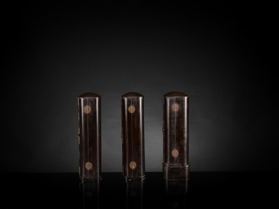 Lot 135 - YAMAMOTO MOSUKE: A HIGHLY IMPORTANT COMPLETE SET OF 33 ‘THE SAIGOKU KANNON PILGRIMAGE ‘GOLD LACQUER ZUSHI (PORTABLE BUDDHIST SHRINES), DATED 1854