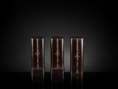 Lot 135 - YAMAMOTO MOSUKE: A HIGHLY IMPORTANT COMPLETE SET OF 33 ‘THE SAIGOKU KANNON PILGRIMAGE ‘GOLD LACQUER ZUSHI (PORTABLE BUDDHIST SHRINES), DATED 1854
