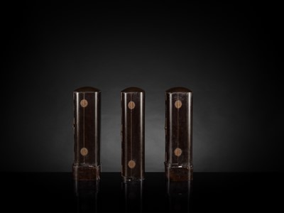 Lot 135 - YAMAMOTO MOSUKE: A HIGHLY IMPORTANT COMPLETE SET OF 33 ‘THE SAIGOKU KANNON PILGRIMAGE ‘GOLD LACQUER ZUSHI (PORTABLE BUDDHIST SHRINES), DATED 1854