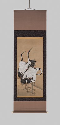 Lot 285 - ITO JAKUCHU: SEDGE OF SEVEN CRANES