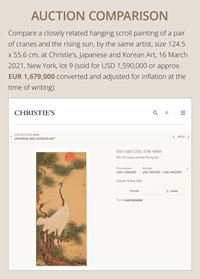 Lot 285 - ITO JAKUCHU: SEDGE OF SEVEN CRANES