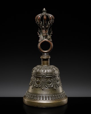 Lot 8 - A COPPER AND BRASS ALLOY RITUAL BELL, GHANTA, 18TH CENTURY AND LATER