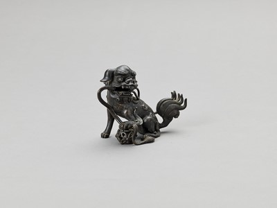 Lot 519 - A BRONZE ‘BUDDHIST LION’ CENSER, 17TH CENTURY