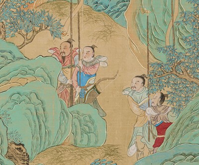 Lot 305 - ‘KING WEN OF ZHOU VISITING JIANG ZIYA AT THE WEI RIVER’, ATTRIBUTED TO WAN SHOUQI (1603-1652)