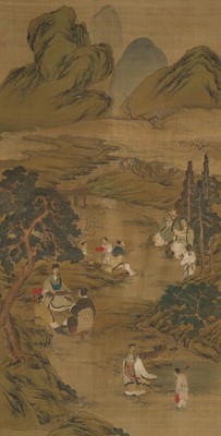 Lot 316 - ‘SCHOLARS IN LANDSCAPE’, LATE QING DYNASTY