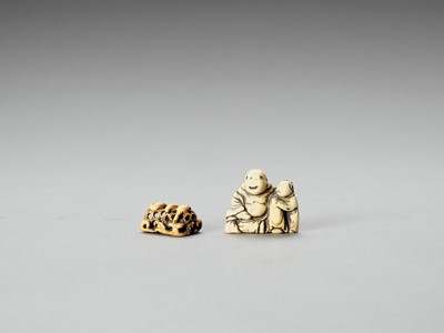 Lot 431 - TWO EARLY IVORY NETSUKE