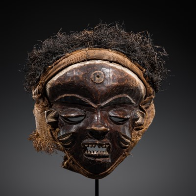 Lot 534 - A PENDE PAINTED WOOD RITUAL MASK, MBUYA, FIRST HALF OF 20TH CENTURY