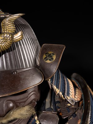 Lot 84 - SAOTOME IETSUGU: AN OKEGAWA NIMAI-DO (TWO-PIECE CUIRASS ARMOR) AND IRON SUJIBACHI KABUTO, WITH NKBKHK TOKUBETSU KICHO (ESPECIALLY IMPORTANT) SHIRYO CERTIFICATE
