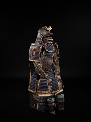 Lot 84 - SAOTOME IETSUGU: AN OKEGAWA NIMAI-DO (TWO-PIECE CUIRASS ARMOR) AND IRON SUJIBACHI KABUTO, WITH NKBKHK TOKUBETSU KICHO (ESPECIALLY IMPORTANT) SHIRYO CERTIFICATE