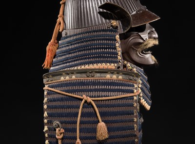 Lot 84 - SAOTOME IETSUGU: AN OKEGAWA NIMAI-DO (TWO-PIECE CUIRASS ARMOR) AND IRON SUJIBACHI KABUTO, WITH NKBKHK TOKUBETSU KICHO (ESPECIALLY IMPORTANT) SHIRYO CERTIFICATE