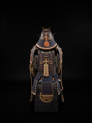 Lot 84 - SAOTOME IETSUGU: AN OKEGAWA NIMAI-DO (TWO-PIECE CUIRASS ARMOR) AND IRON SUJIBACHI KABUTO, WITH NKBKHK TOKUBETSU KICHO (ESPECIALLY IMPORTANT) SHIRYO CERTIFICATE