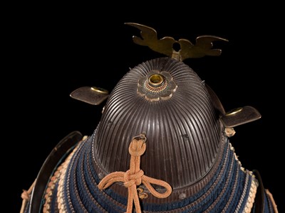 Lot 84 - SAOTOME IETSUGU: AN OKEGAWA NIMAI-DO (TWO-PIECE CUIRASS ARMOR) AND IRON SUJIBACHI KABUTO, WITH NKBKHK TOKUBETSU KICHO (ESPECIALLY IMPORTANT) SHIRYO CERTIFICATE