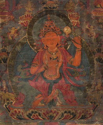 Lot 88 - A THANGKA OF THE BON DEITY SHERAB CHAMMA, TIBET, 18TH CENTURY
