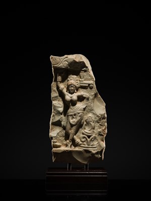A LIMESTONE STELE FRAGMENT DEPICTING THE BIRTH OF GAUTAMA BUDDHA, AMARAVATI, ANDHRA PRADESH, 2ND CENTURY