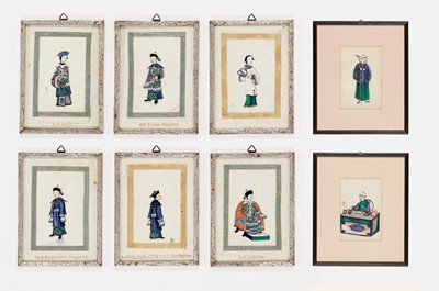 Lot 1048 - EIGHT CHINESE EXPORT PAINTINGS ON PITH PAPER, LATE 19th CENTURY