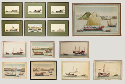 Lot 976 - A SET OF FOURTEEN CHINESE EXPORT PAINTINGS ON PITH PAPER, LATE 19th CENTURY