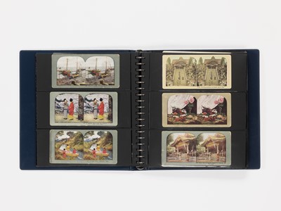 Lot 504 - A COLLECTION OF 98 JAPANESE STEREO PHOTOGRAPHS INSIDE AN ALBUM, C. 1900