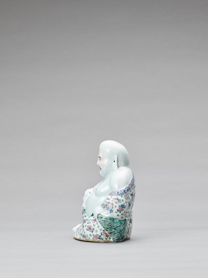 Lot 729 - A FAMILLE ROSE PORCELAIN FIGURE OF BUDAI WITH ‘ZHU MAOSHENG’ MARK