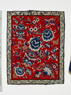 Lot 1002 - A LOT OF SEVEN TEXTILES, QING DYNASTY