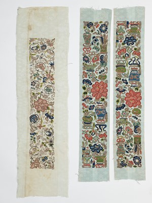 Lot 1002 - A LOT OF SEVEN TEXTILES, QING DYNASTY