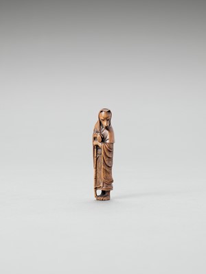 Lot 301 - A MINIATURE OKIMONO OF A FOX PRIEST (HAKUZOSU)