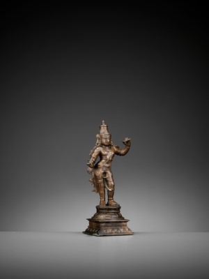 Lot 753 - A BRONZE FIGURE OF RAMA, VIJAYANAGAR PERIOD