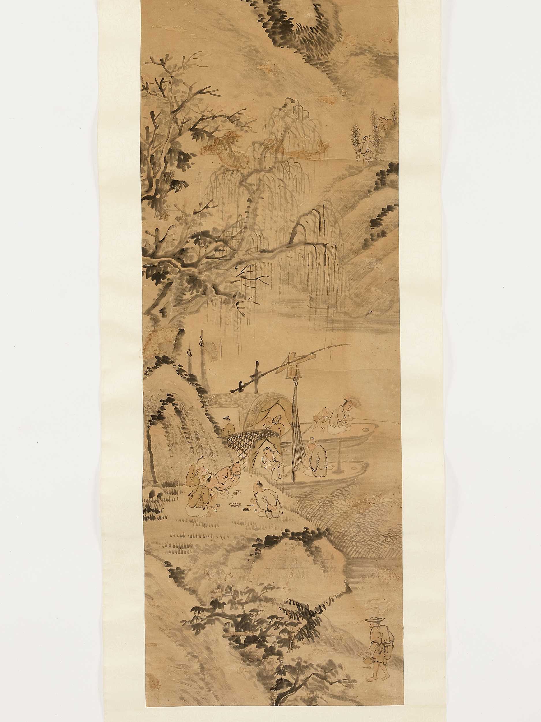 Lot 959 - A HANGING SCROLL PAINTING, LATE QING