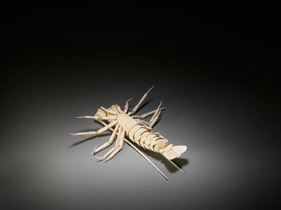 Lot 144 - A RARE FULLY ARTICULATED OKIMONO OF A SPINY LOBSTER
