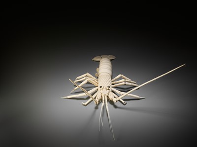 Lot 144 - A RARE FULLY ARTICULATED OKIMONO OF A SPINY LOBSTER