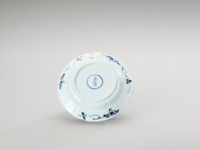 Lot 339 - A LOBED BLUE AND WHITE PORCELAIN DISH