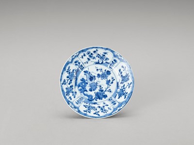 Lot 341 - A ‘FLORAL’ BLUE AND WHITE PORCELAIN DISH