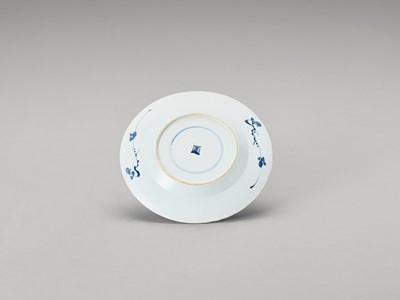 Lot 340 - A ‘FLORAL’ BLUE AND WHITE PORCELAIN DISH