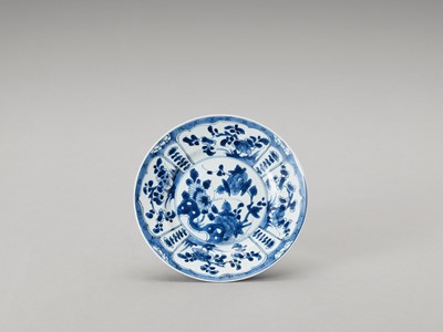 Lot 343 - A ‘FLORAL’ BLUE AND WHITE PORCELAIN DISH