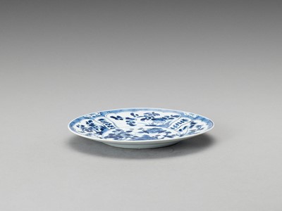Lot 343 - A ‘FLORAL’ BLUE AND WHITE PORCELAIN DISH