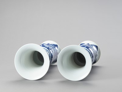 Lot 837 - A LARGE PAIR OF BEAKER VASES