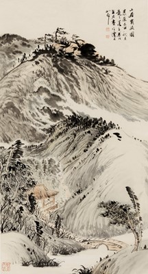 Lot 672 - ‘MOUNTAIN LANDSCAPE’, BY ZHOU SHENGLI (1951-2018), DATED 2006