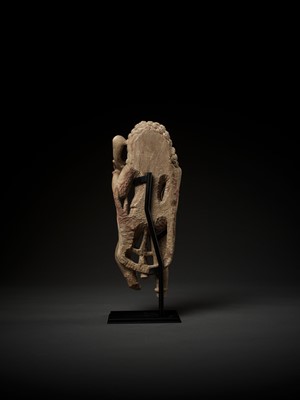 Lot 757 - A RARE RED SANDSTONE FIGURE OF NAGARAJA, THE SERPENT KING, 9TH-10TH CENTURY