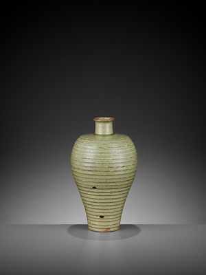 Lot 175 - A CELADON-GLAZED MEIPING, YUAN TO EARLY MING