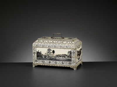 Lot 767 - A RARE IVORY-VENEERED CASKET, 18TH-19TH CENTURY