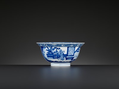 Lot 227 - A BLUE AND WHITE ‘KLAPMUTS’ BOWL, KANGXI MARK AND PERIOD