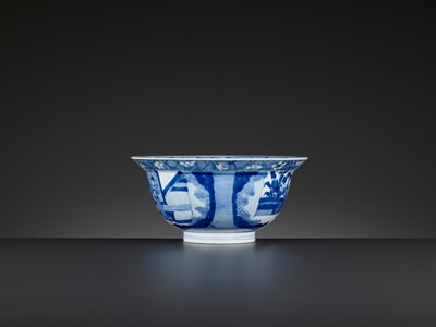 Lot 227 - A BLUE AND WHITE ‘KLAPMUTS’ BOWL, KANGXI MARK AND PERIOD
