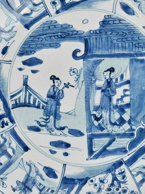 Lot 237 - A LARGE BLUE AND WHITE OCTAGONAL LOBED DISH, KANGXI PERIOD