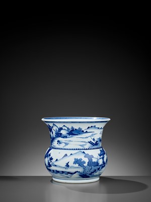 Lot 316 - A BLUE AND WHITE ‘LANDSCAPE’ ZHADOU, EARLY QING