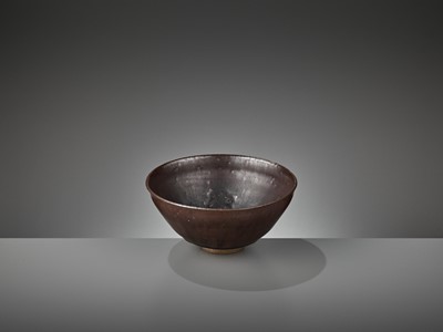 Lot 148 - A RARE JIAN ‘HARE’S FUR’ BOWL WITH FLORAL DECORATION, JIN DYNASTY