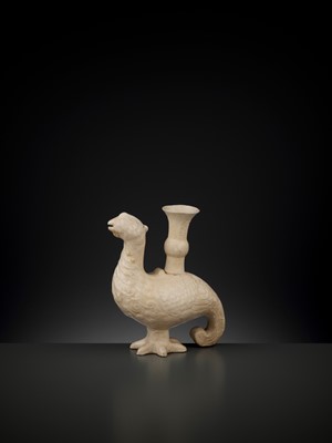 Lot 164 - A WHITE-GLAZED ‘PHOENIX’ INCENSE HOLDER, LIAO TO YUAN DYNASTY